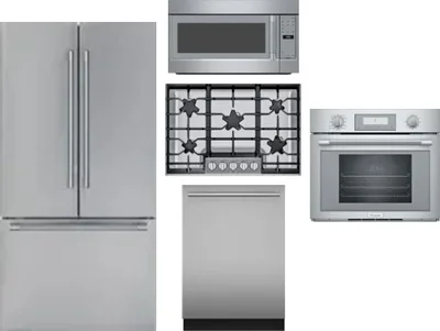 5 Piece Package Includes Refrigerator, Cooktop, Wall Oven, Microwave And Dishwasher