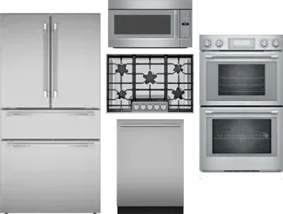 5 Piece Package Includes Refrigerator, Cooktop, Wall Oven, Microwave And Dishwasher