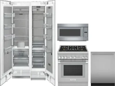 5 Piece Package Includes Refrigerator, Freezer, Range, Microwave And Dishwasher
