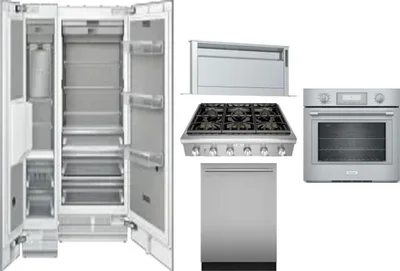 6 Piece Package Includes Refrigerator, Freezer, Cooktop, Wall Oven, Hood And Dishwasher