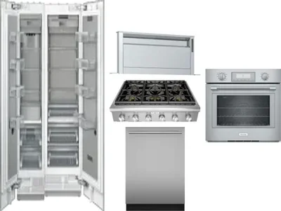 6 Piece Package Includes Refrigerator, Freezer, Cooktop, Wall Oven, Hood And Dishwasher