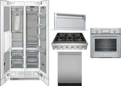 6 Piece Package Includes Refrigerator, Freezer, Cooktop, Wall Oven, Hood And Dishwasher