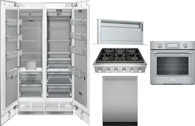 6 Piece Package Includes Refrigerator, Freezer, Cooktop, Wall Oven, Hood And Dishwasher