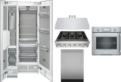 6 Piece Package Includes Refrigerator, Freezer, Cooktop, Wall Oven, Hood And Dishwasher