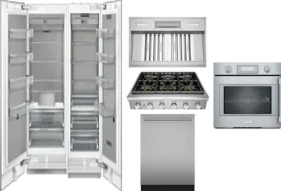 6 Piece Package Includes Refrigerator, Freezer, Cooktop, Wall Oven, Hood And Dishwasher
