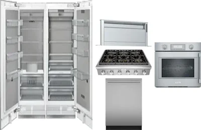 6 Piece Package Includes Refrigerator, Freezer, Cooktop, Wall Oven, Hood And Dishwasher