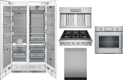 6 Piece Package Includes Refrigerator, Freezer, Cooktop, Wall Oven, Hood And Dishwasher