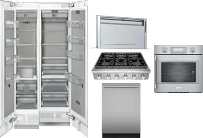 6 Piece Package Includes Refrigerator, Freezer, Cooktop, Wall Oven, Hood And Dishwasher