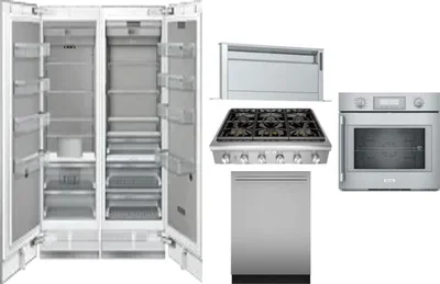 6 Piece Package Includes Refrigerator, Freezer, Cooktop, Wall Oven, Hood And Dishwasher