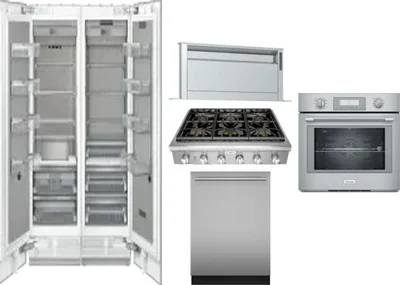 6 Piece Package Includes Refrigerator, Freezer, Cooktop, Wall Oven, Hood And Dishwasher