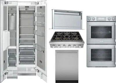 6 Piece Package Includes Refrigerator, Freezer, Cooktop, Wall Oven, Hood And Dishwasher