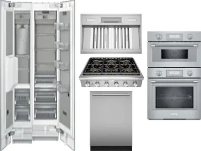6 Piece Package Includes Refrigerator, Freezer, Cooktop, Wall Oven, Hood And Dishwasher