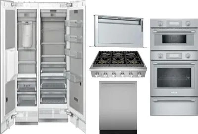 6 Piece Package Includes Refrigerator, Freezer, Cooktop, Wall Oven, Hood And Dishwasher