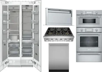 6 Piece Package Includes Refrigerator, Freezer, Cooktop, Wall Oven, Hood And Dishwasher