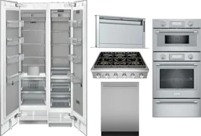 6 Piece Package Includes Refrigerator, Freezer, Cooktop, Wall Oven, Hood And Dishwasher