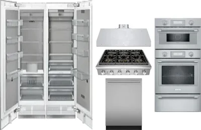 6 Piece Package Includes Refrigerator, Freezer, Cooktop, Wall Oven, Hood And Dishwasher