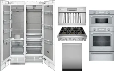 6 Piece Package Includes Refrigerator, Freezer, Cooktop, Wall Oven, Hood And Dishwasher