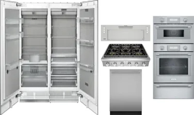 6 Piece Package Includes Refrigerator, Freezer, Cooktop, Wall Oven, Hood And Dishwasher