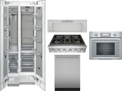 6 Piece Package Includes Refrigerator, Freezer, Cooktop, Wall Oven, Hood And Dishwasher