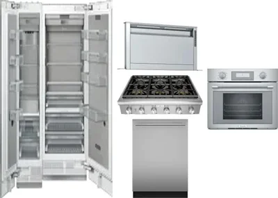 6 Piece Package Includes Refrigerator, Freezer, Cooktop, Wall Oven, Hood And Dishwasher
