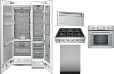 6 Piece Package Includes Refrigerator, Freezer, Cooktop, Wall Oven, Hood And Dishwasher