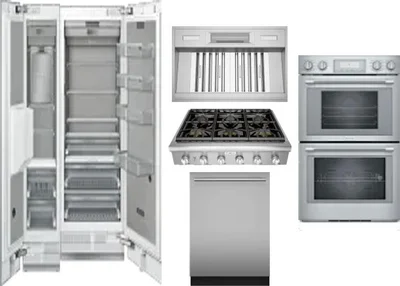 6 Piece Package Includes Refrigerator, Freezer, Cooktop, Wall Oven, Hood And Dishwasher