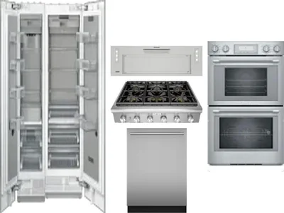 6 Piece Package Includes Refrigerator, Freezer, Cooktop, Wall Oven, Hood And Dishwasher