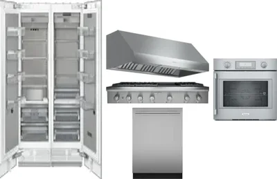 6 Piece Package Includes Refrigerator, Freezer, Cooktop, Wall Oven, Hood And Dishwasher