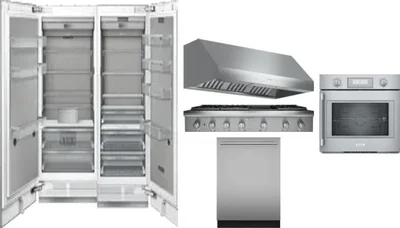 6 Piece Package Includes Refrigerator, Freezer, Cooktop, Wall Oven, Hood And Dishwasher