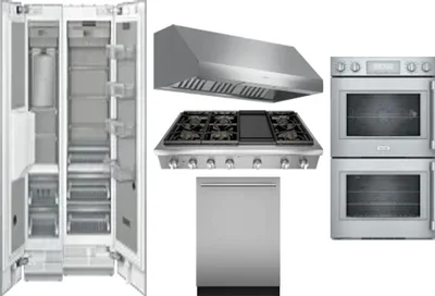 6 Piece Package Includes Refrigerator, Freezer, Cooktop, Wall Oven, Hood And Dishwasher