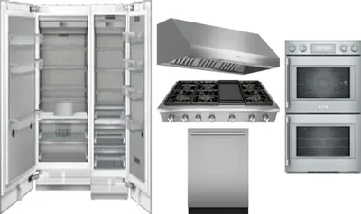 6 Piece Package Includes Refrigerator, Freezer, Cooktop, Wall Oven, Hood And Dishwasher