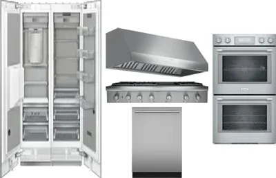 6 Piece Package Includes Refrigerator, Freezer, Cooktop, Wall Oven, Hood And Dishwasher