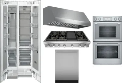 6 Piece Package Includes Refrigerator, Freezer, Cooktop, Wall Oven, Hood And Dishwasher