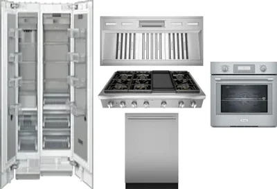 6 Piece Package Includes Refrigerator, Freezer, Cooktop, Wall Oven, Hood And Dishwasher