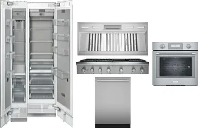 6 Piece Package Includes Refrigerator, Freezer, Cooktop, Wall Oven, Hood And Dishwasher