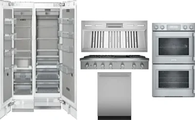 6 Piece Package Includes Refrigerator, Freezer, Cooktop, Wall Oven, Hood And Dishwasher