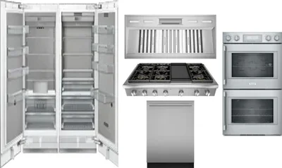 6 Piece Package Includes Refrigerator, Freezer, Cooktop, Wall Oven, Hood And Dishwasher