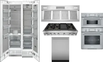 6 Piece Package Includes Refrigerator, Freezer, Cooktop, Wall Oven, Hood And Dishwasher