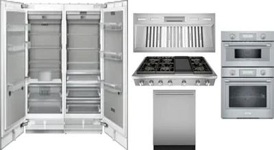 6 Piece Package Includes Refrigerator, Freezer, Cooktop, Wall Oven, Hood And Dishwasher