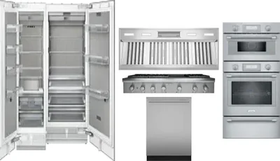 6 Piece Package Includes Refrigerator, Freezer, Cooktop, Wall Oven, Hood And Dishwasher