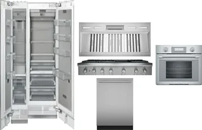 6 Piece Package Includes Refrigerator, Freezer, Cooktop, Wall Oven, Hood And Dishwasher