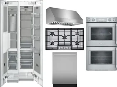 6 Piece Package Includes Refrigerator, Freezer, Cooktop, Wall Oven, Hood And Dishwasher