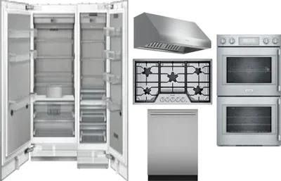 6 Piece Package Includes Refrigerator, Freezer, Cooktop, Wall Oven, Hood And Dishwasher