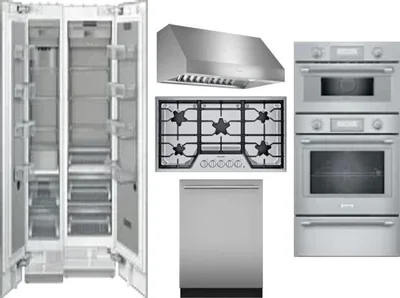 6 Piece Package Includes Refrigerator, Freezer, Cooktop, Wall Oven, Hood And Dishwasher