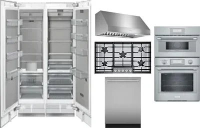6 Piece Package Includes Refrigerator, Freezer, Cooktop, Wall Oven, Hood And Dishwasher