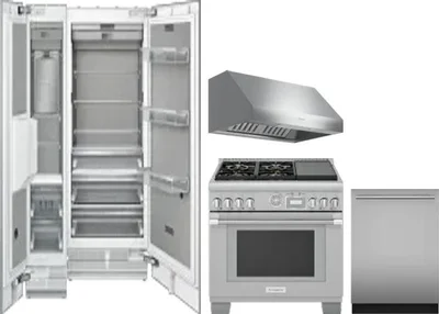 5 Piece Package Includes Refrigerator, Freezer, Range, Hood And Dishwasher
