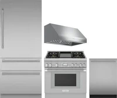 4 Piece Package Includes Refrigerator, Range, Hood And Dishwasher