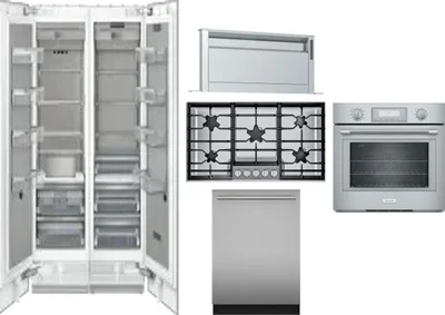 6 Piece Package Includes Refrigerator, Freezer, Cooktop, Wall Oven, Hood And Dishwasher