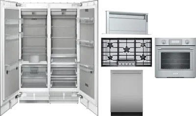 6 Piece Package Includes Refrigerator, Freezer, Cooktop, Wall Oven, Hood And Dishwasher