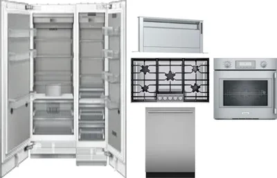 6 Piece Package Includes Refrigerator, Freezer, Cooktop, Wall Oven, Hood And Dishwasher